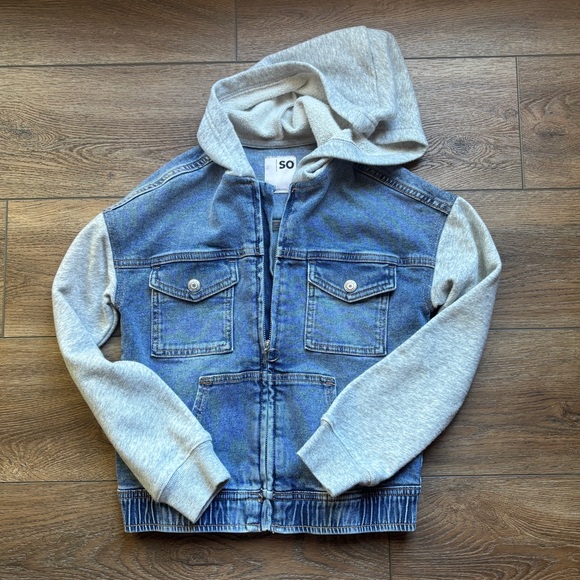 SO Other - SO Denim Jacket with Gray Hood